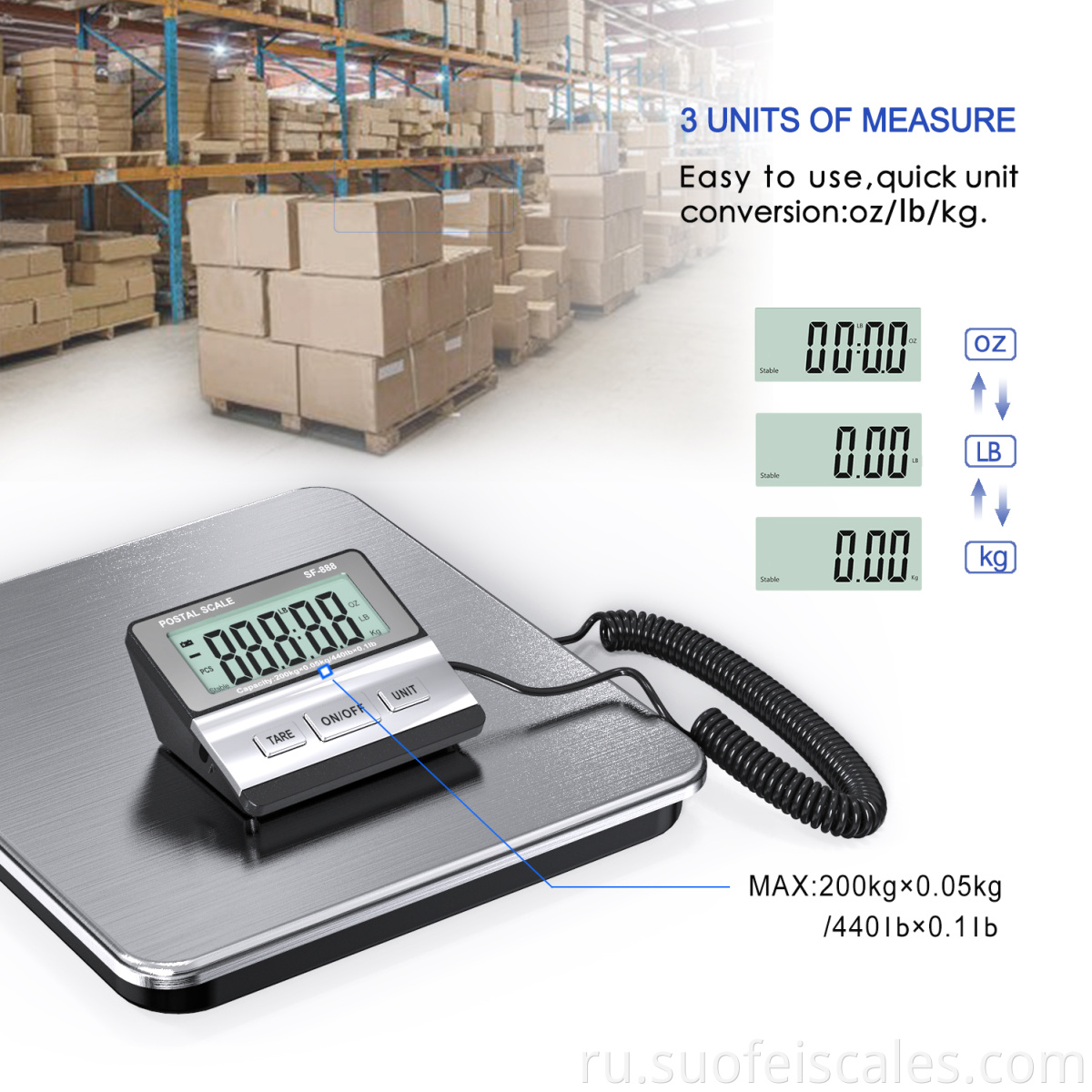 SF-888 Suofei New Design SS Platform Platform Electronic Digital Postal Weight Postal Scale